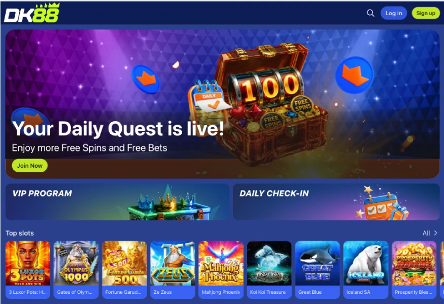 DK88 daily quest screen listing tasks that unlock extra bonus credit