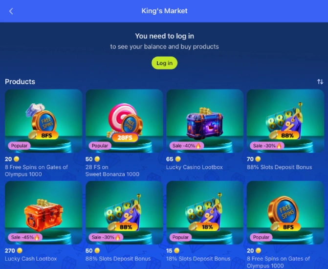 Skrin dompet King DK88 memaparkan baki akaun dan pilihan kaedah pembayaran